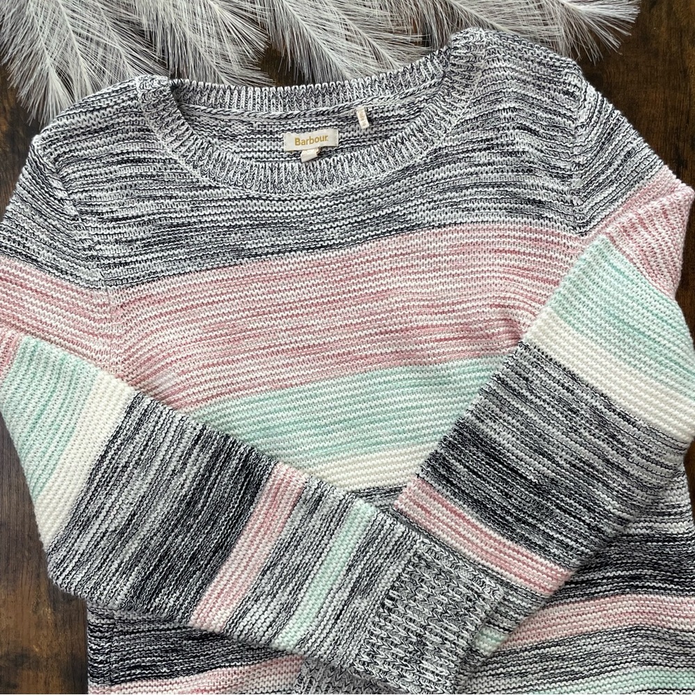 BARBOUR Womens Striped Long Sleeve Crew Neck Sweater